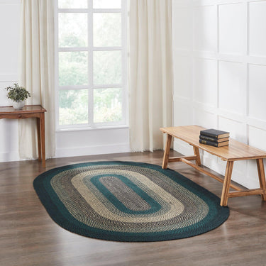 Pine Grove Jute Braided Rug Oval with Rug Pad 5'x8' VHC Brands - The Fox Decor